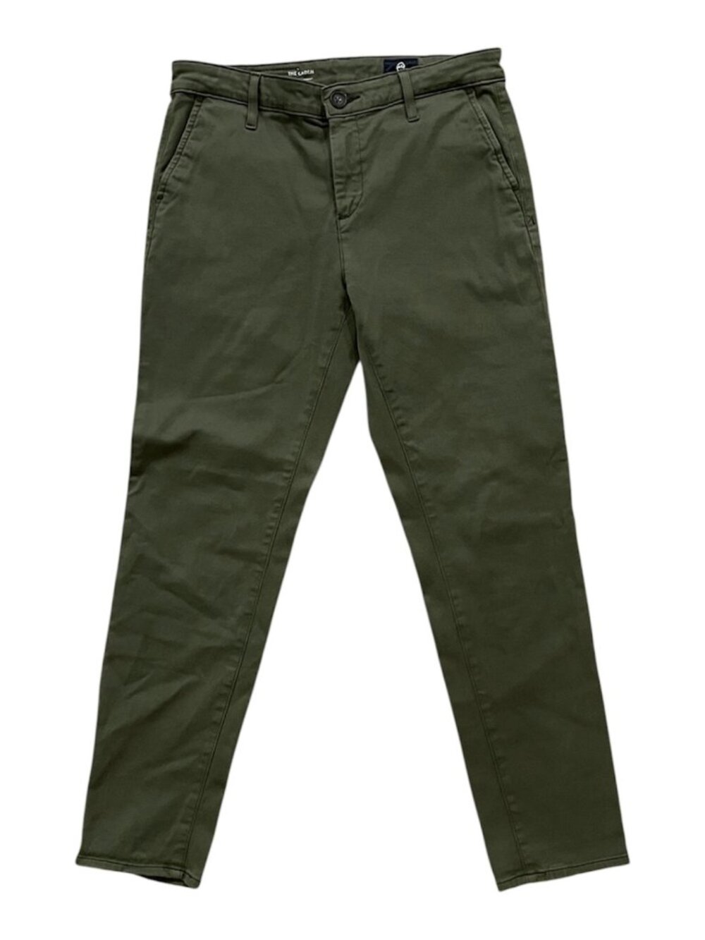 AG Caden Tailored Trouser Women’s Chino Pants Green Tapered Stretch Size 25R